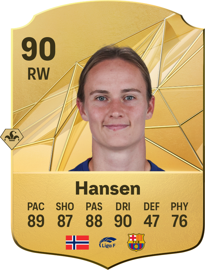 Caroline Graham Hansen 89 RW resmi EA FC 26 kartı