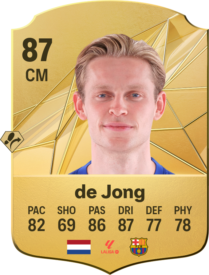 Frenkie de Jong 86 CM resmi EA FC 26 kartı