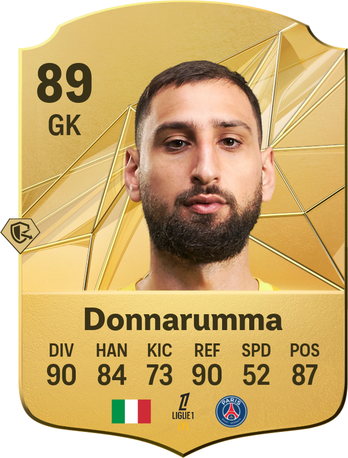 Gianluigi Donnarumma 89 GK resmi EA FC 26 kartı