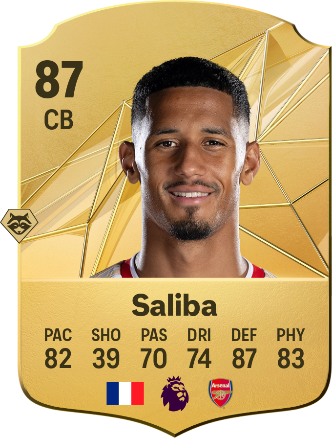 William Saliba 88 CB resmi EA FC 26 kartı