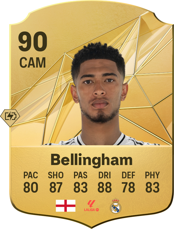 Jude Bellingham 90 CAM resmi EA FC 26 kartı