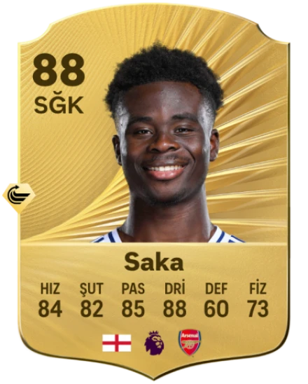 Bukayo Saka EA SPORTS FC™ 26 Oyuncu Reytingleri